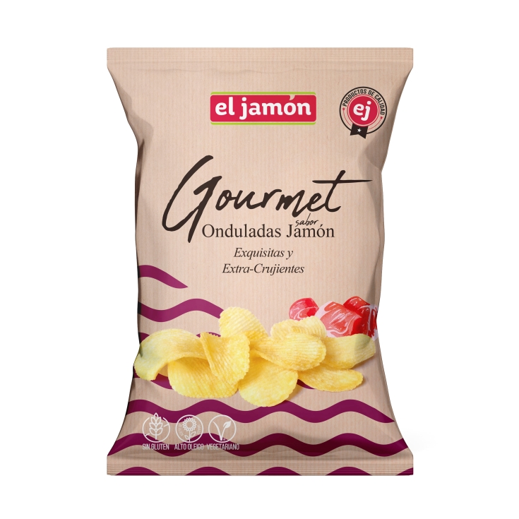 patatas fritas onduladas jamón gourmet, 120g