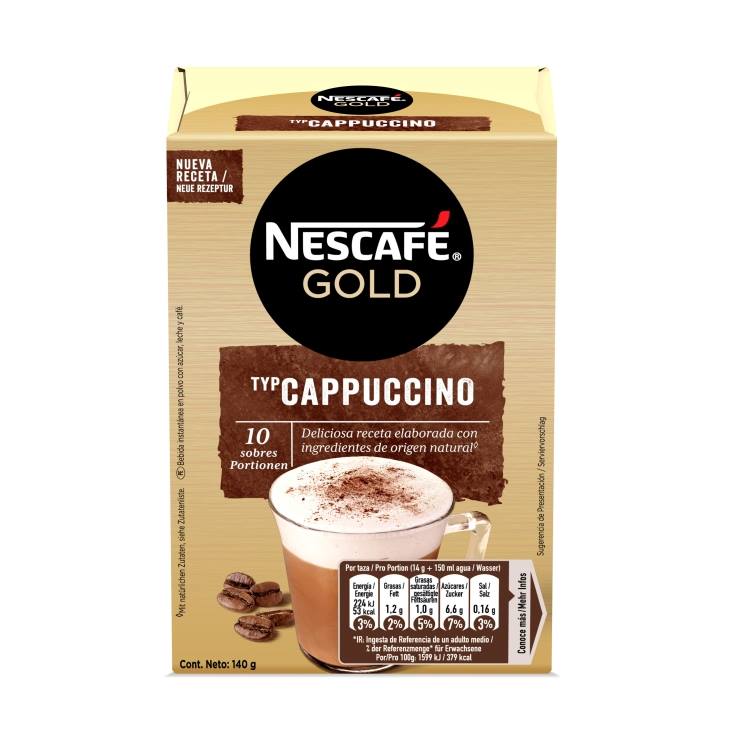 café soluble cappuccino natural, 10ud
