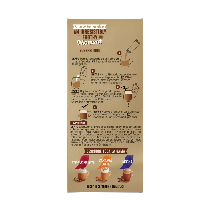 café soluble cappuccino natural, 10ud