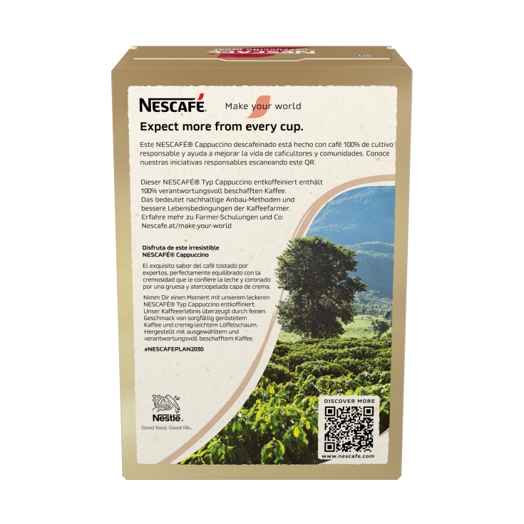 café soluble cappuccino descafeinado, 10ud