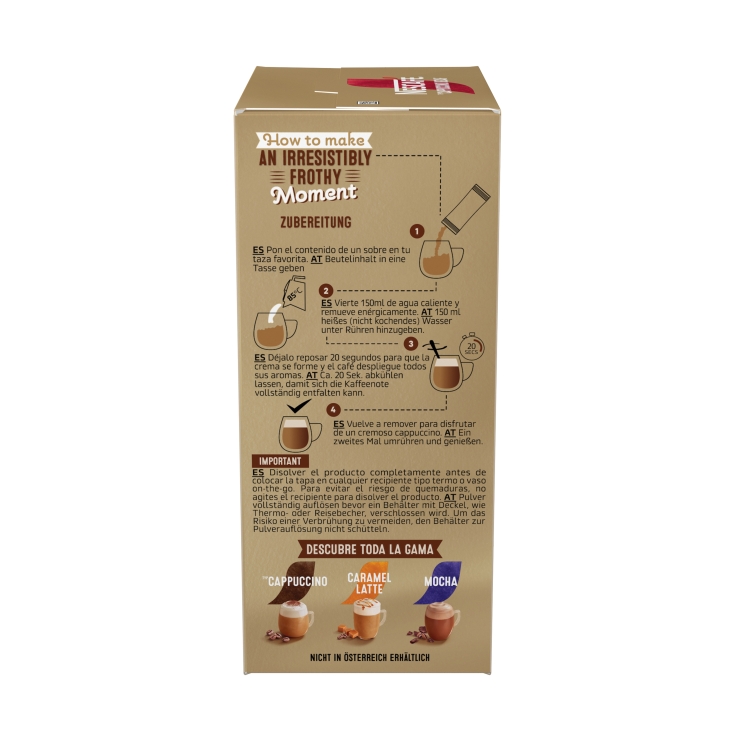 café soluble cappuccino descafeinado, 10ud