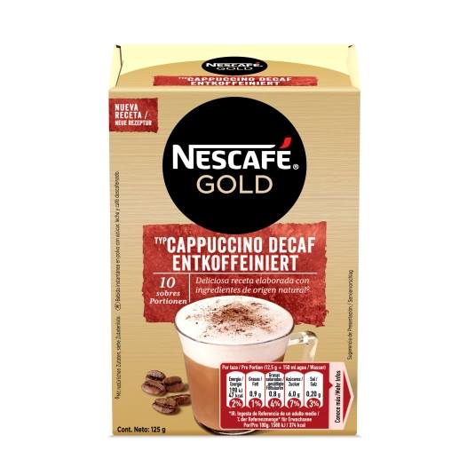 café soluble cappuccino descafeinado, 10ud