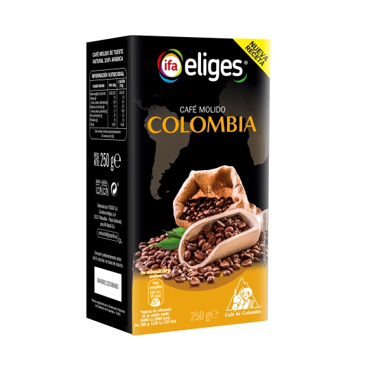 café molido colombia 100% arábica, 250g