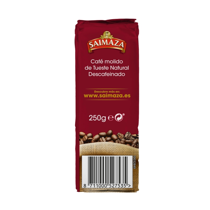 café molido natural descafeinado, 250g