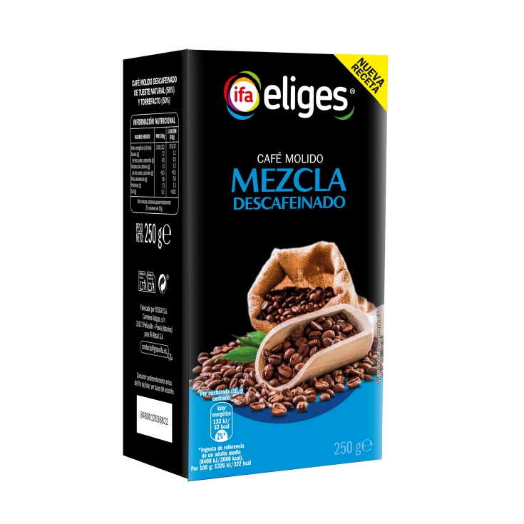 café molido mezcla descafeinado, 250g