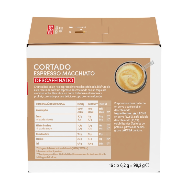 café cortado descafeinado, 16ud