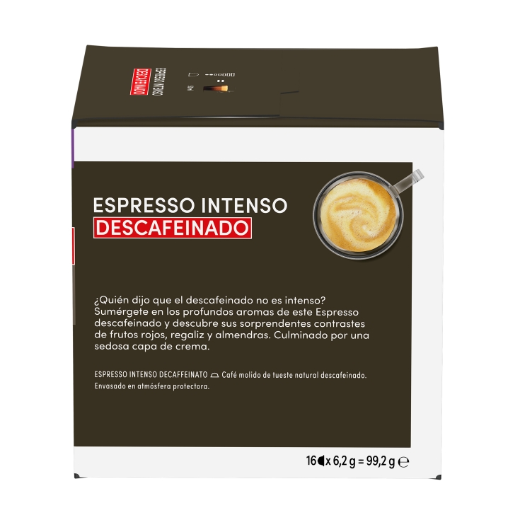 café descafeinado espresso intenso, 16ud