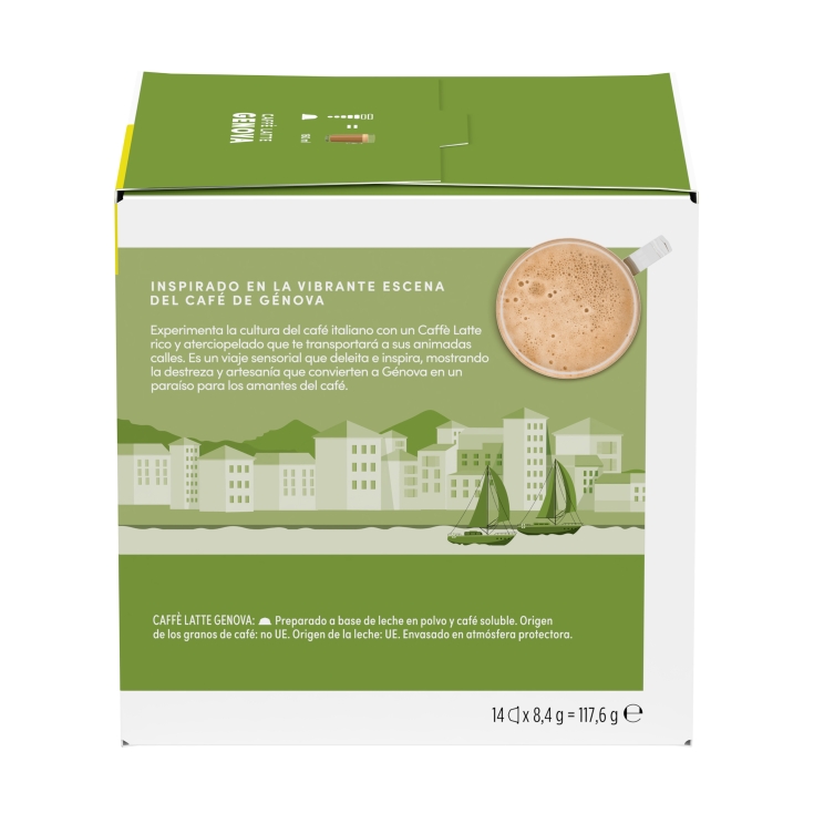 café capsulas latte genova, 14ud
