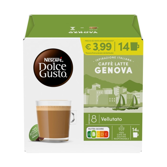café capsulas latte genova, 14ud
