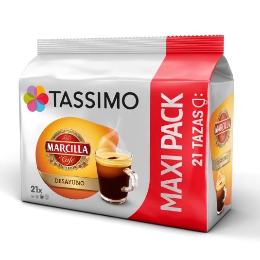 Tassimo Café Marcilla Selección de café - Marcilla Café con Leche /Cortado/Espresso/Café Largo/Espresso Descafeinado Cápsulas de café - 10  paquetes (160 porciones) : .es: Alimentación y bebidas