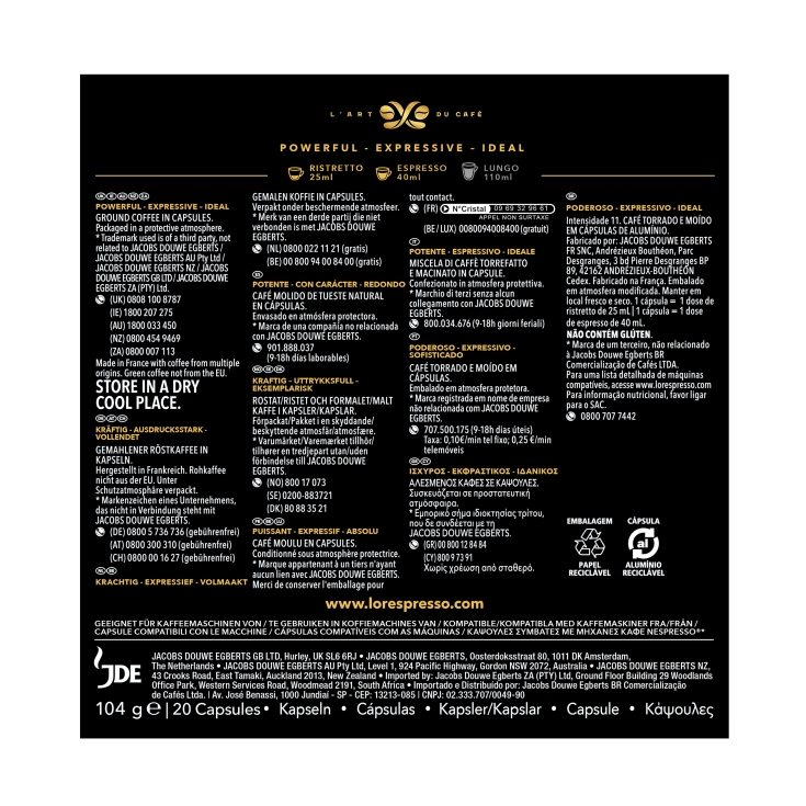café ristretto, 20ud