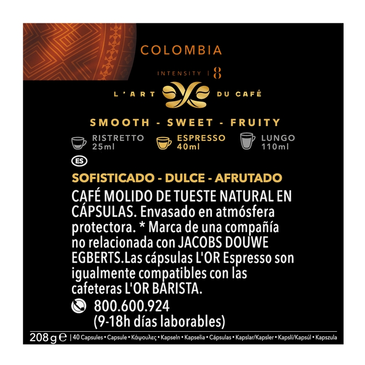 café espresso colombia, 40ud