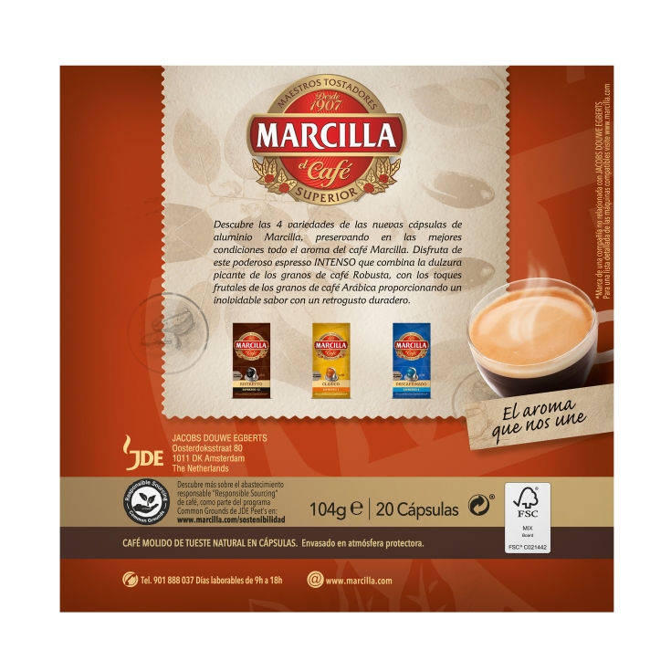 café intenso cápsulas, 20ud
