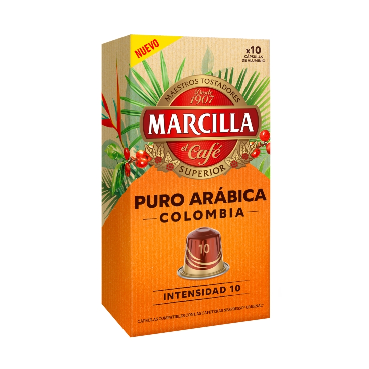 café puro arábica colombia cápsula, 10ud