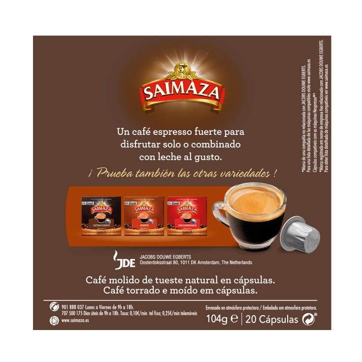 café fuerte capsulas, 20ud