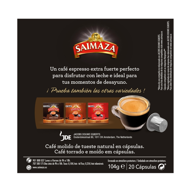 café extrafuerte capsulas, 20ud