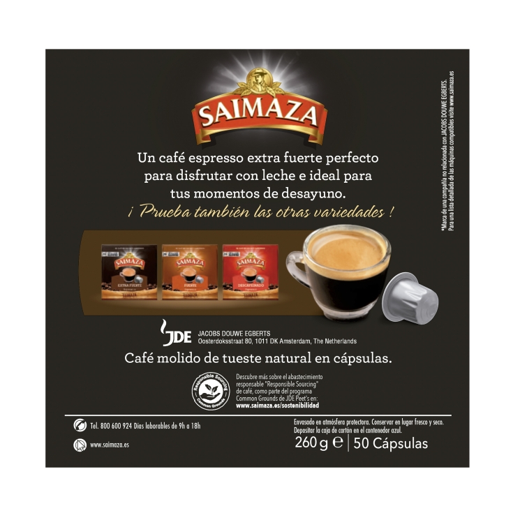 café extra fuerte cápsulas pack ahorro, 50cap