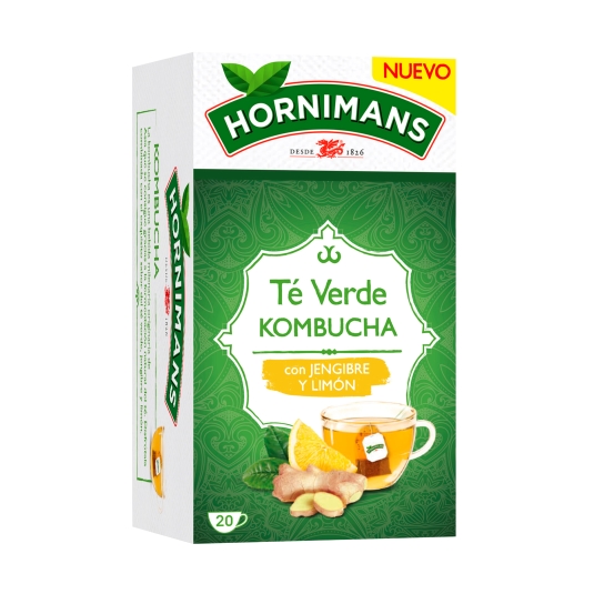 té verde kombucha jengibre limón, 20ud