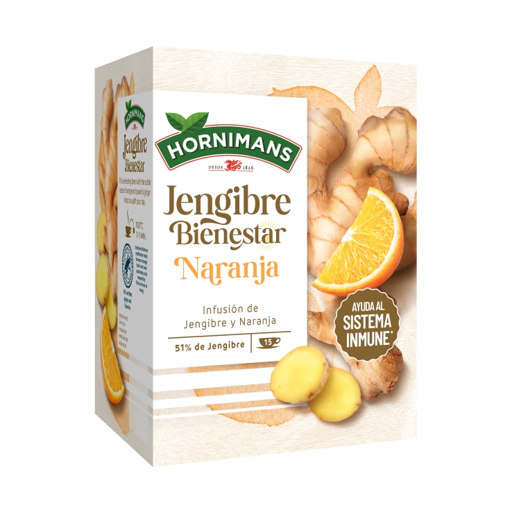 infusión jengibre naranja bienestar, 15 ud