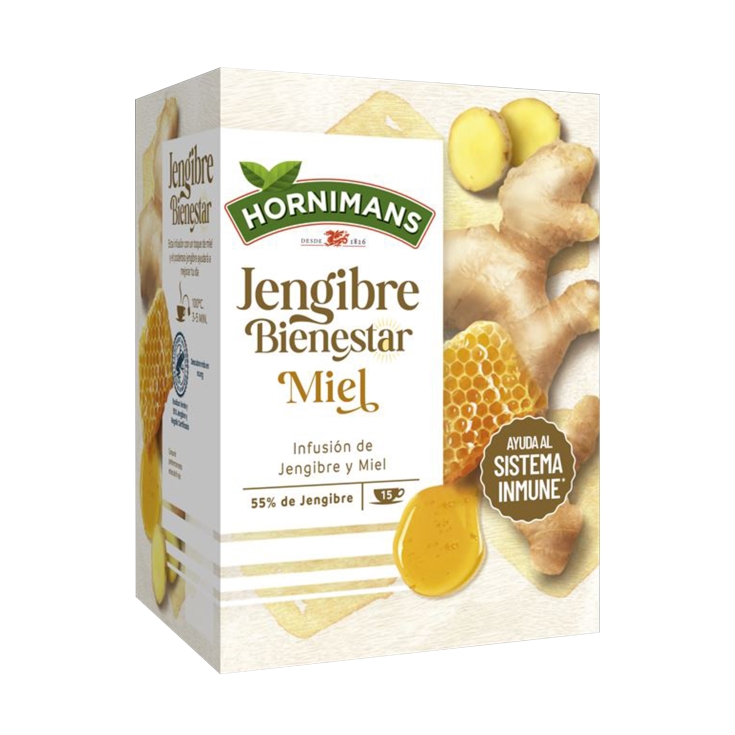 infusión jengibre/miel bienestar, 15ud