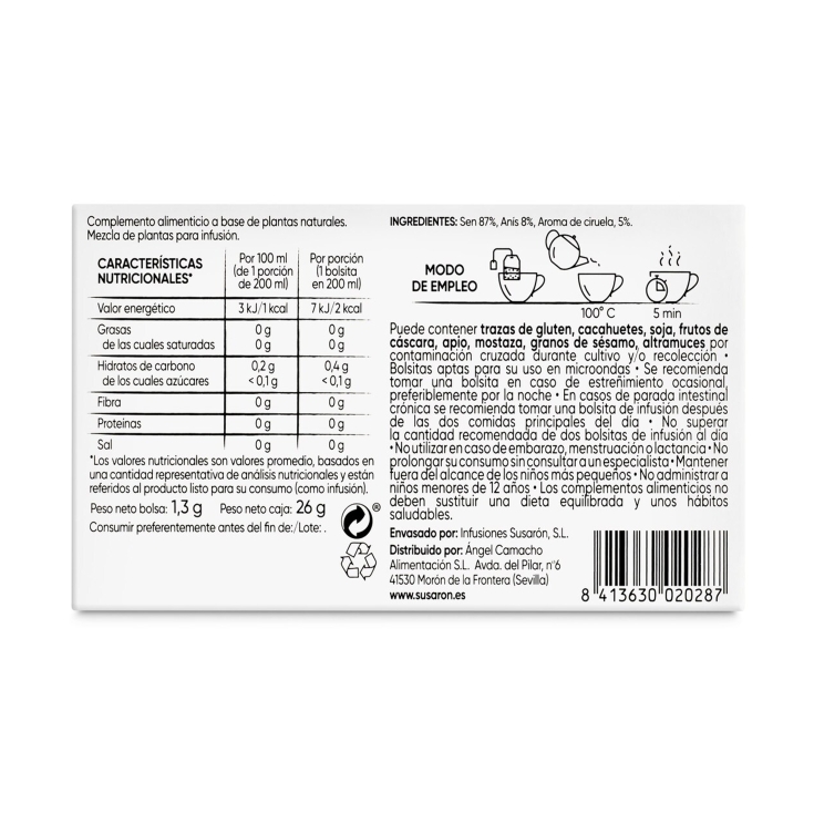 infusión laxsana sobres, 10ud