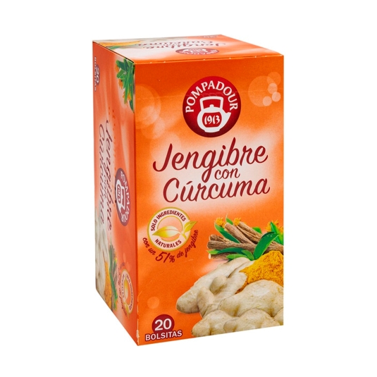 infusión jengibre con cúrcuma, 20ud