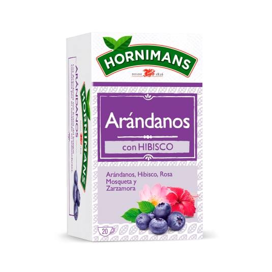 infusión arándanos con hibisco, 20ud