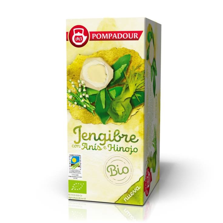infusión jengibre con anís e hinojo bio, 18ud