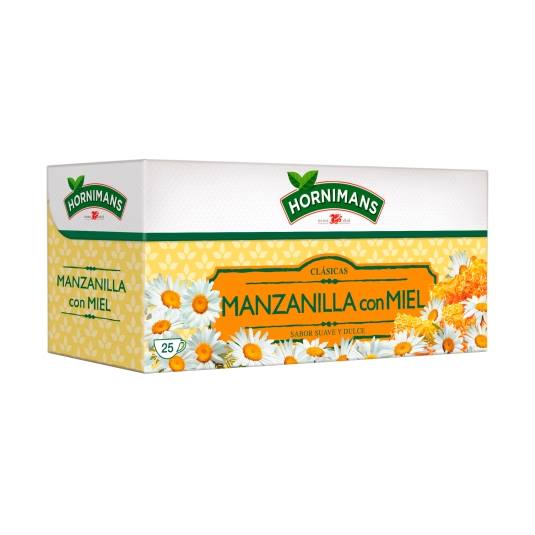 infusión manzanilla con miel sobres, 25ud