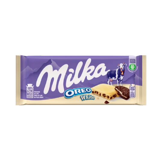 chocolate blanco con oreo, 100g