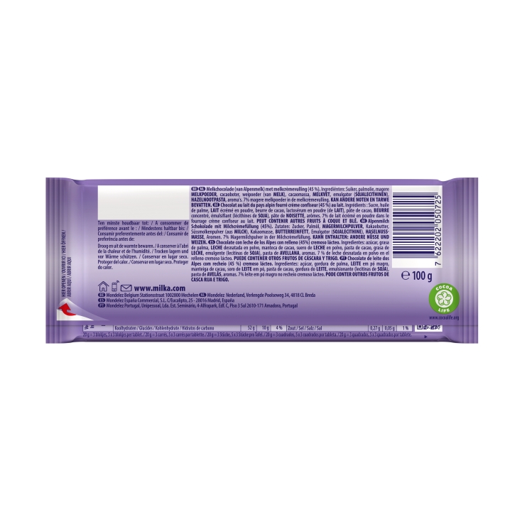 chocolate cremoso con leche, 100g