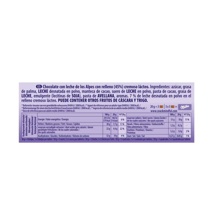 chocolate cremoso con leche, 100g