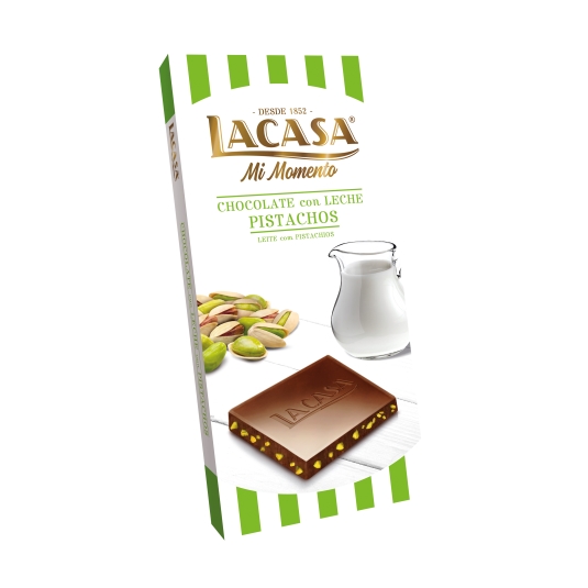 chocolate con leche y pistachos, 90g