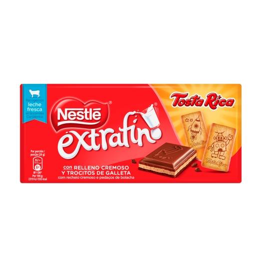 chocolate extrafino relleno tosta rica, 120g