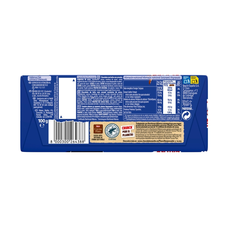 chocolate con leche crujiente, 100g