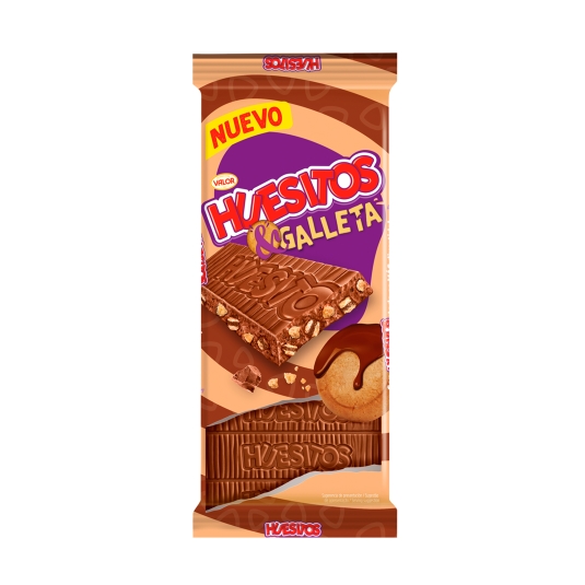 chocolate con leche y galletas huesitos, 125g