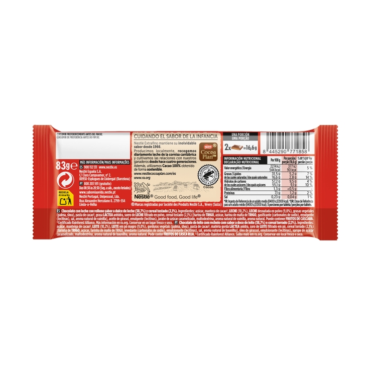 chocolate extrafino dulce de leche, 83g