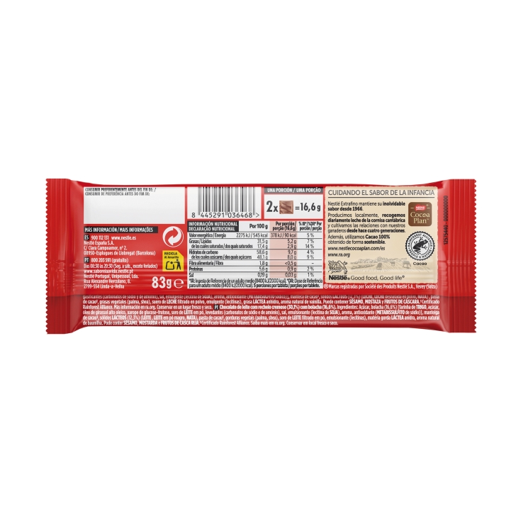 chocolate extrafino relleno galleta marí, 83g