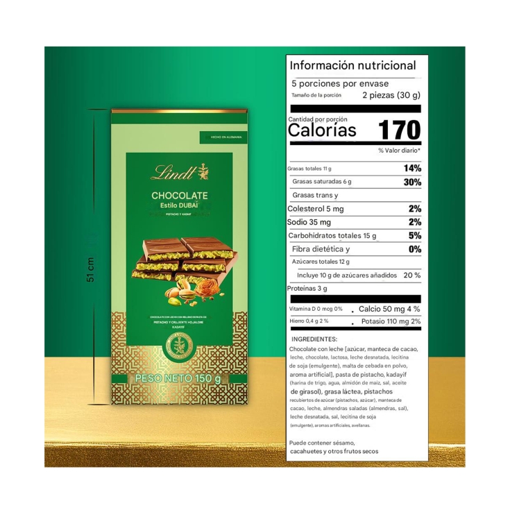 chocolate estilo dubai, 145g