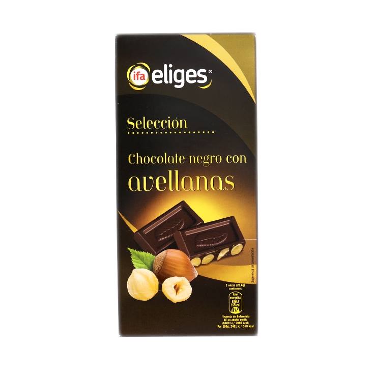 chocolate negro con avellanas, 200g