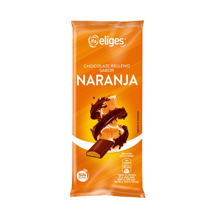 chocolate relleno naranja, 100g