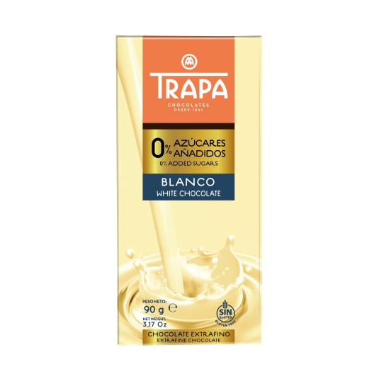 chocolate blanco 0% azúcar, 90g