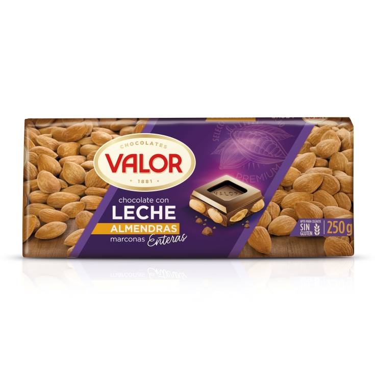 chocolate c/leche almendras, 250g