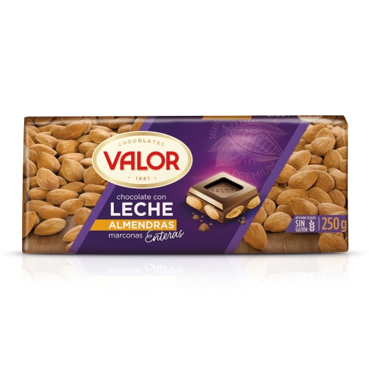 chocolate c/leche almendras, 250g