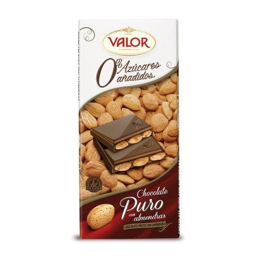 chocolate puro almendra 0% sin azúcares, 150g