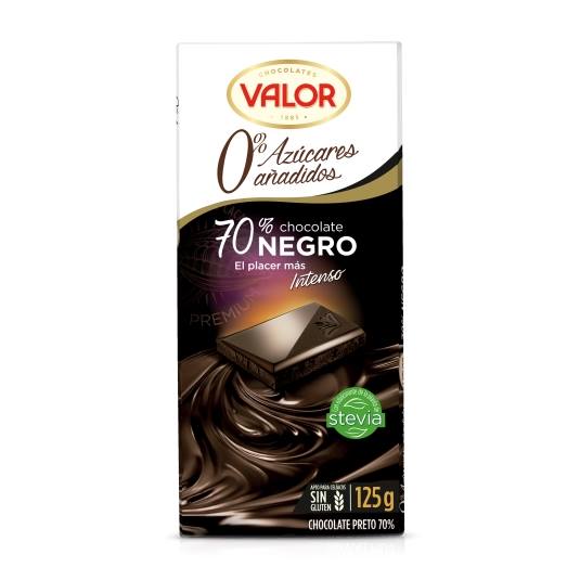 chocolate 70% negro 0% sin azúcares, 125g