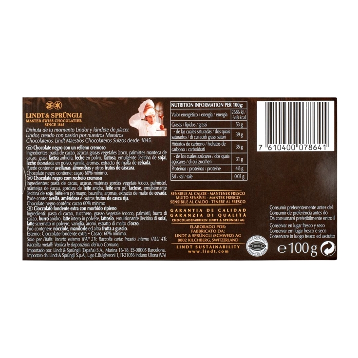 chocolate 60% cacao, 100g