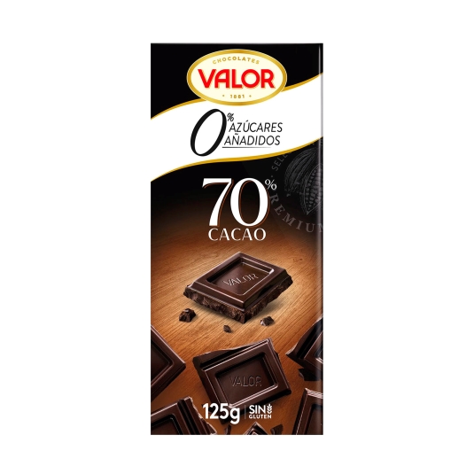 chocolate 70% negro 0% sin azúcares, 100g
