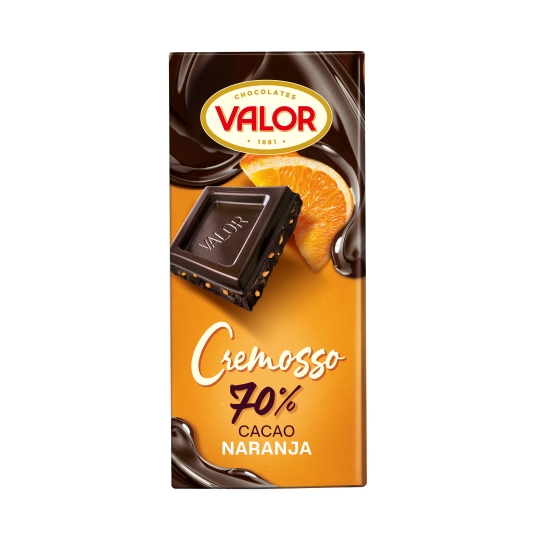 chocolate cremoso negro 70% naranja, 90g
