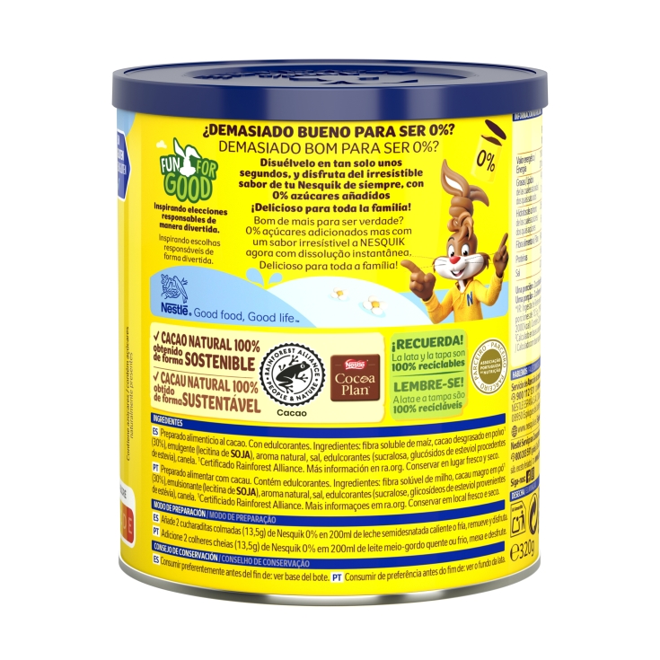 cacao soluble 0% azúcar, 320g